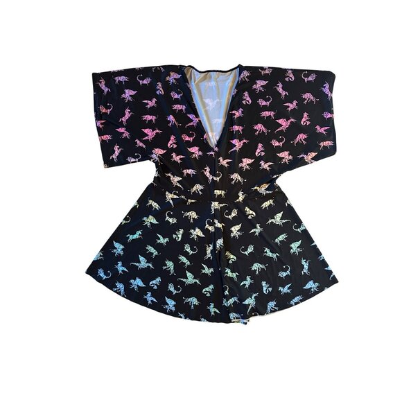 Black Milk Origami Unicorn Print Kimono Sleeve Playsuit Limited Edition NWT - Picture 7 of 9